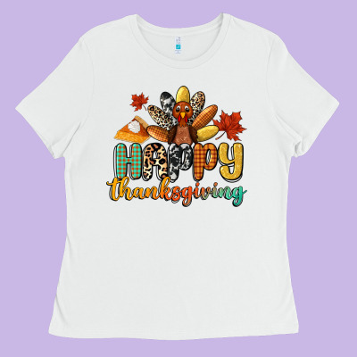 Happy Thanksgiving Ladies Tee Designed By Cowgirlartshop