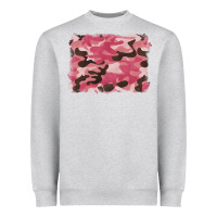 Heather Grey pink camouflage background Heavyweight Sweatshirt - BarkalooDesign