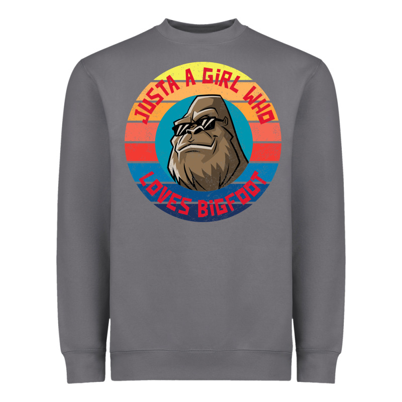 Retro Sunset Just A Girl Who Loves Bigfoot Heavyweight Sweatshirt by artisFamous | Teevron