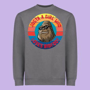 Retro Sunset Just A Girl Who Loves Bigfoot Heavyweight Sweatshirt Designed By Artisfamous