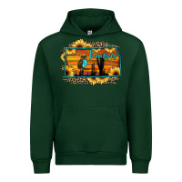 Forest Green kansas owl sunset sunflower map Urban Hoodie - JahusDesignShop