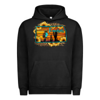 Pigment Black kansas owl sunset sunflower map Urban Hoodie - JahusDesignShop