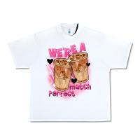 White We're a perfect match Valentine's Day Urban Heavy Tee - FaDigitalArtStudio