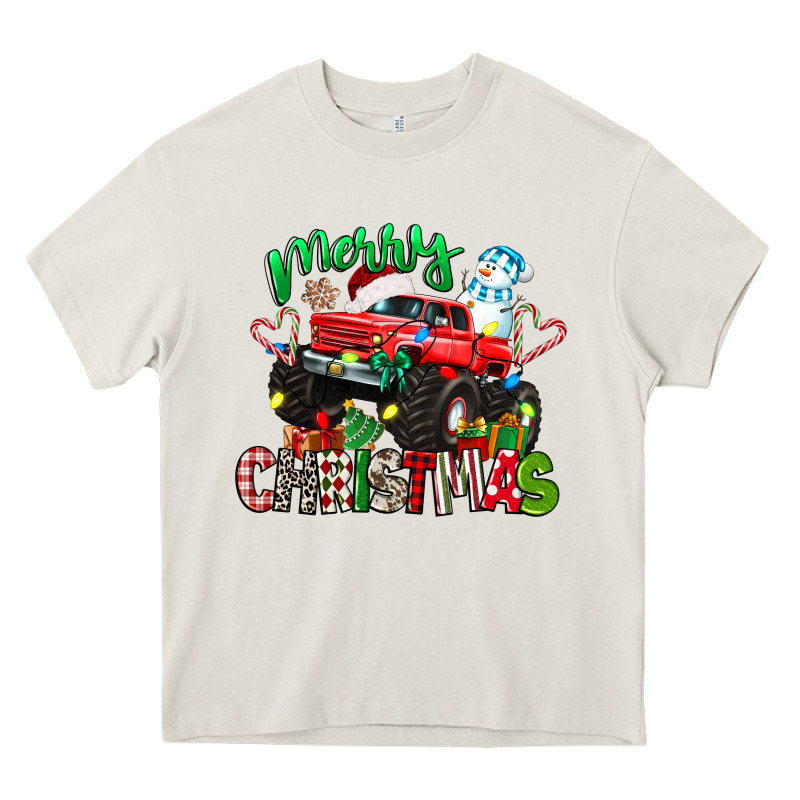 Merry Christmas Monster Truck Heavy Core Tee by texasbilliewilder | Teevron