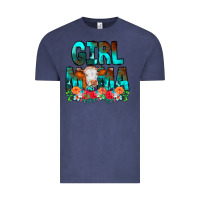 Vintage Denim Girl Mama Flowers Cow Vintage Tee - CowCowDesign