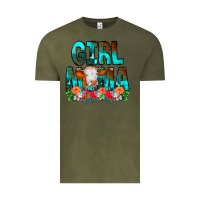 Vintage Olive Girl Mama Flowers Cow Vintage Tee - CowCowDesign