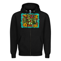 Black cactus christmas Zipper Hoodie - BarkalooDesign