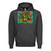 Charcoal Heather cactus christmas Zipper Hoodie - BarkalooDesign