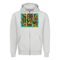 Dove Grey cactus christmas Zipper Hoodie - BarkalooDesign