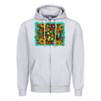 Heather Grey cactus christmas Zipper Hoodie - BarkalooDesign