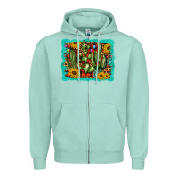 Seafoam cactus christmas Zipper Hoodie - BarkalooDesign