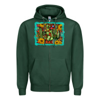 Sports Green cactus christmas Zipper Hoodie - BarkalooDesign