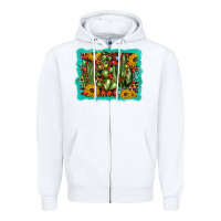White cactus christmas Zipper Hoodie - BarkalooDesign