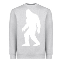 Heather Grey bigfoot walking silhouette Heavyweight Sweatshirt - artisFamous