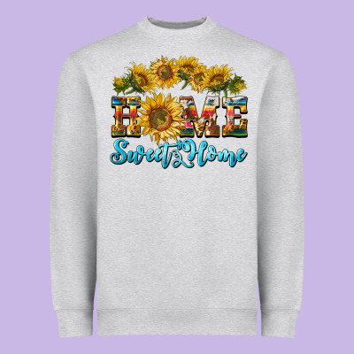 Home Sweet Home Sunflower Heavyweight Sweatshirt Designed By Barkaloodesign