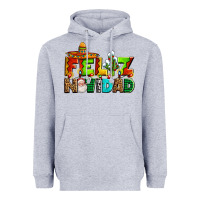 Heather Grey feliz navidad sombrero Heavyweight Hoodie - AdoDesignShop