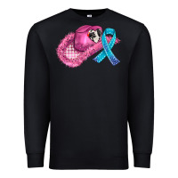 Cowboy Hat And Cancer Ribbon Premium Sweatshirt | Teevron