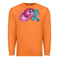 Carrot cowboy hat and cancer ribbon Premium Sweatshirt - AdoDesignShop