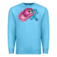 Ocean Blue cowboy hat and cancer ribbon Premium Sweatshirt - AdoDesignShop