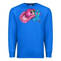 True Royal cowboy hat and cancer ribbon Premium Sweatshirt - AdoDesignShop