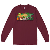 Burgundy tennessee map st patrick's day Long Sleeve Tee - FaDigitalArtStudio