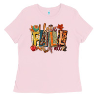 Bubblegum Pink i love fall most of all Ladies Tee - CowGirlArtShop