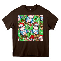 Chocolate Brown Christmas cute hippo sitting Heavy Core Tee - NancyCooperArtShop