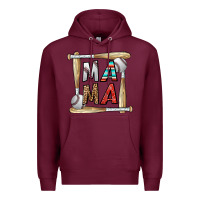 Burgundy baseball mama Premium Hoodie - CowhideDigitalArt