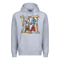 Heather Grey baseball mama Premium Hoodie - CowhideDigitalArt
