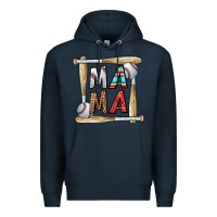 Navy baseball mama Premium Hoodie - CowhideDigitalArt