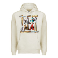 Oatmeal Heather baseball mama Premium Hoodie - CowhideDigitalArt