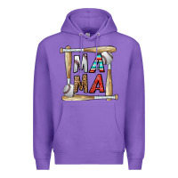 Purple baseball mama Premium Hoodie - CowhideDigitalArt