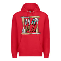 Red baseball mama Premium Hoodie - CowhideDigitalArt