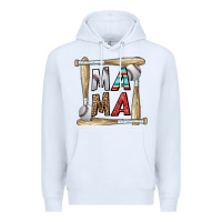 White baseball mama Premium Hoodie - CowhideDigitalArt