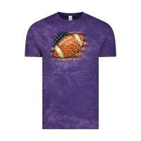 Cloud Purple American Flag Football Leopard Vintage Tee - CowCowDesign