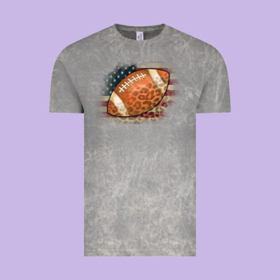 American Flag Football Leopard Vintage Tee Designed By Cowcowdesign
