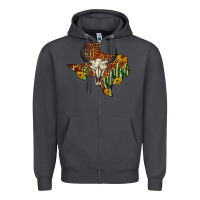 Smoke bull skull texas map western Zipper Hoodie - BarkalooDesign