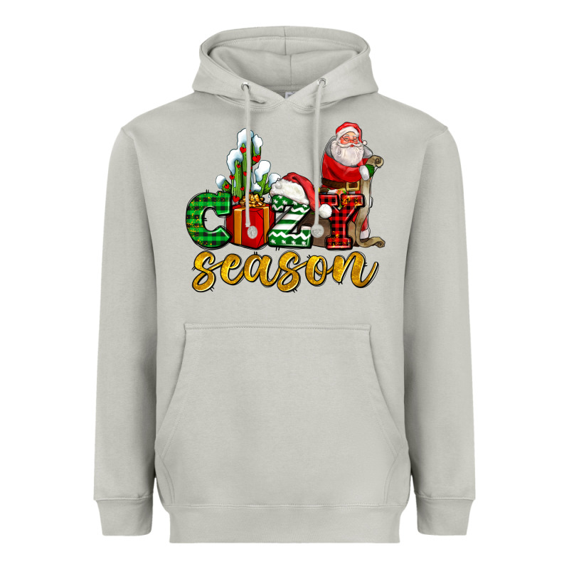 Cozy Season With Santa Christmas Tree Cactus And Gift Heavyweight Hoodie by AdoDesignShop | Teevron
