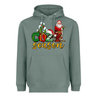 Sage cozy season with santa christmas tree cactus and gift Heavyweight Hoodie - AdoDesignShop