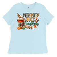 Baby Blue pumpkin spice and everything nice Ladies Tee - CowGirlArtShop