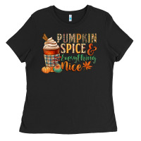 Black pumpkin spice and everything nice Ladies Tee - CowGirlArtShop