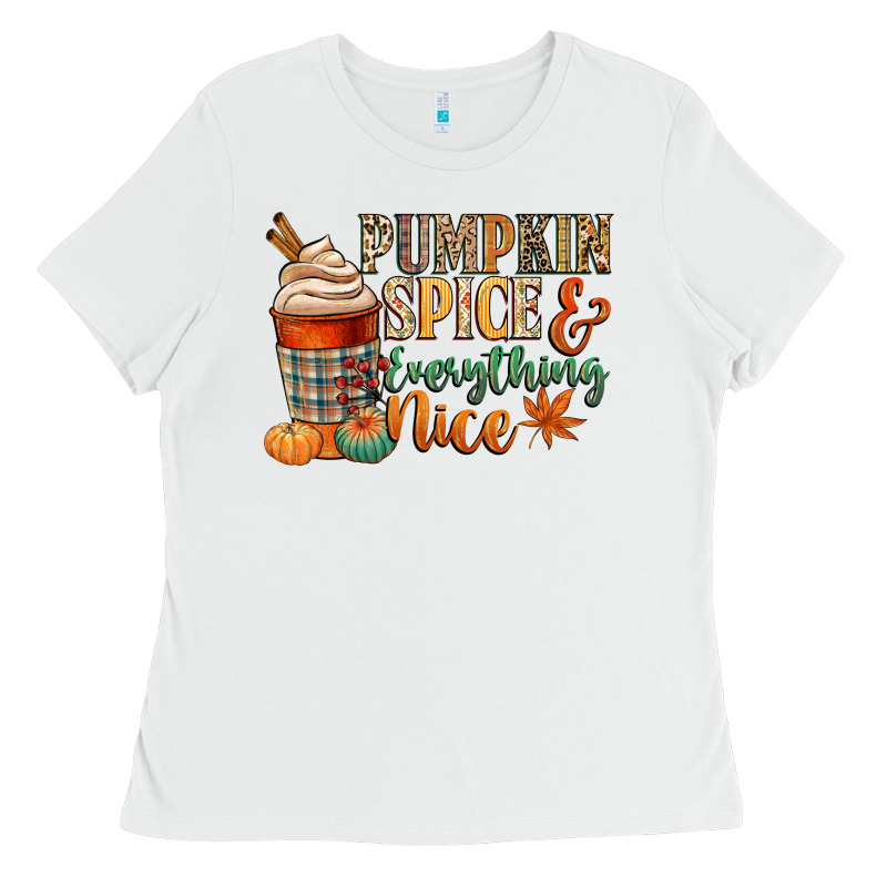 Pumpkin Spice And Everything Nice Ladies Tee by CowGirlArtShop | Teevron