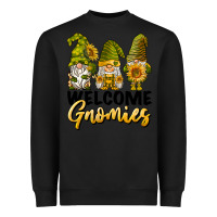 Black welcome gnomies sunflowers Heavyweight Sweatshirt - BarkalooDesign
