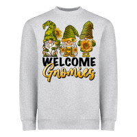 Heather Grey welcome gnomies sunflowers Heavyweight Sweatshirt - BarkalooDesign