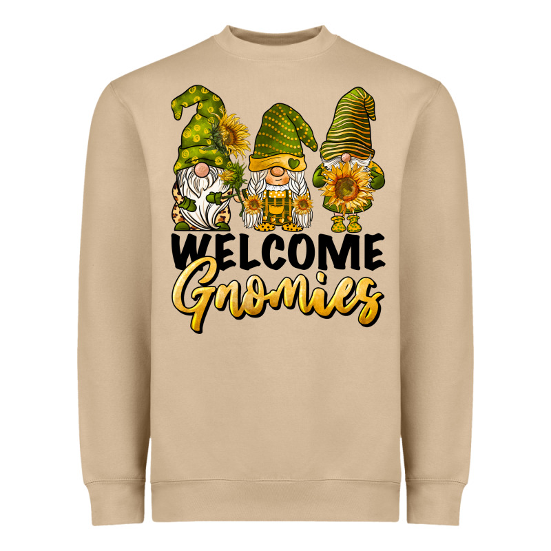 Welcome Gnomies Sunflowers Heavyweight Sweatshirt by BarkalooDesign | Teevron