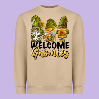 Welcome Gnomies Sunflowers Heavyweight Sweatshirt Designed By Barkaloodesign