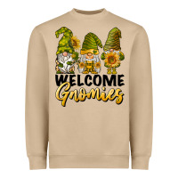 Mushroom welcome gnomies sunflowers Heavyweight Sweatshirt - BarkalooDesign