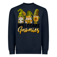 Navy welcome gnomies sunflowers Heavyweight Sweatshirt - BarkalooDesign