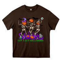 Chocolate Brown Let's get halloweird Heavy Core Tee - NancyCooperArtShop