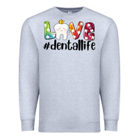 Heather Grey love dentallife Premium Sweatshirt - AdoDesignShop